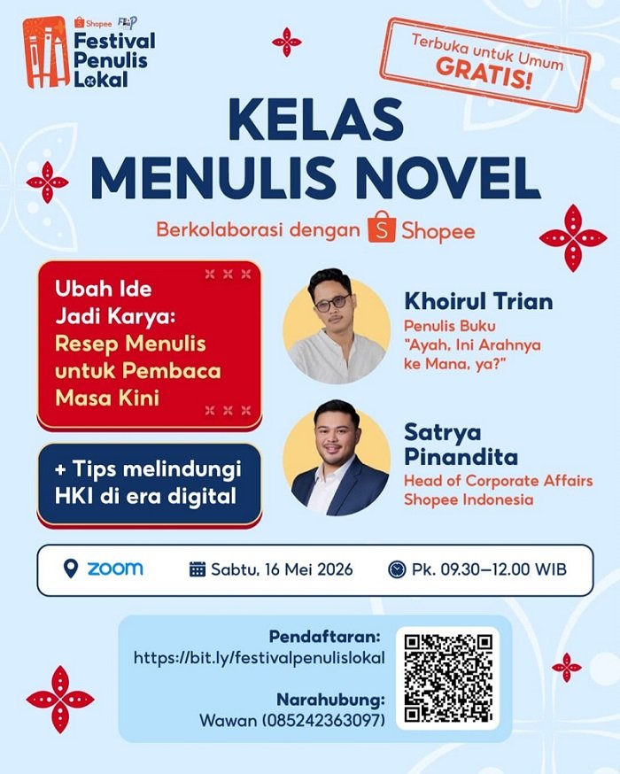 Peringati Hari Buku Nasional, FLP dan Shopee Gelar Festival Penulis Lokal
